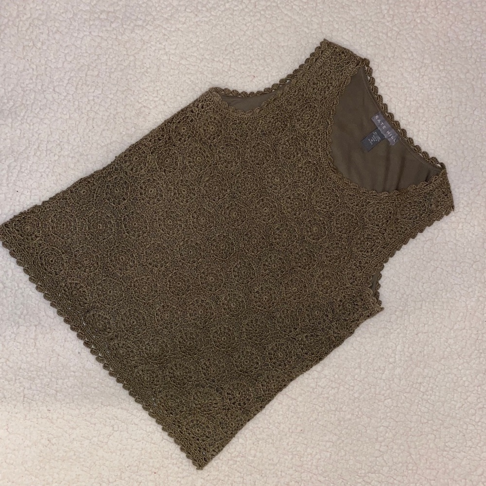 Kate Hill green (M) knit sleeveless shirt